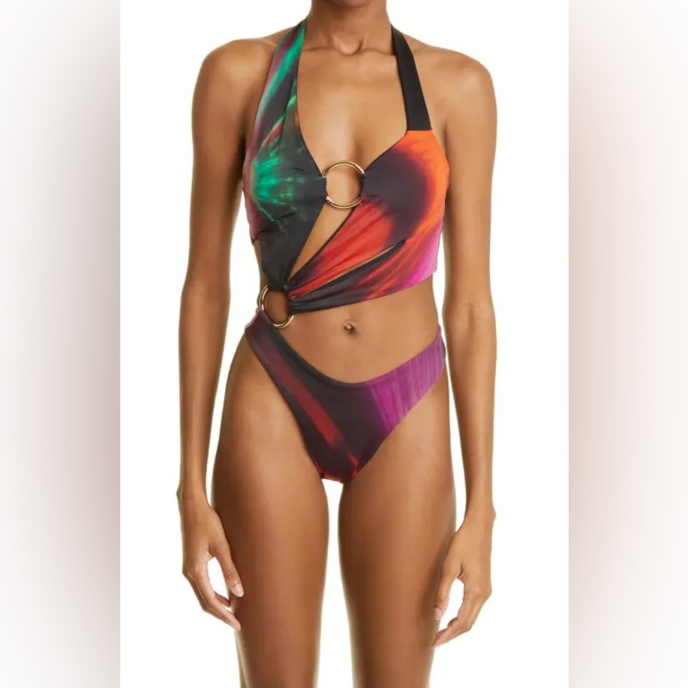 Louisa Ballou Sex Wax One-Piece Swimsuit in Odyssey Size Medium Asymmetric NWOT